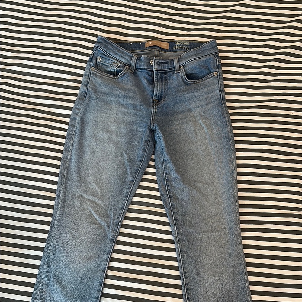 7 For All Mankind Light Blue Skinny Jeans size 26